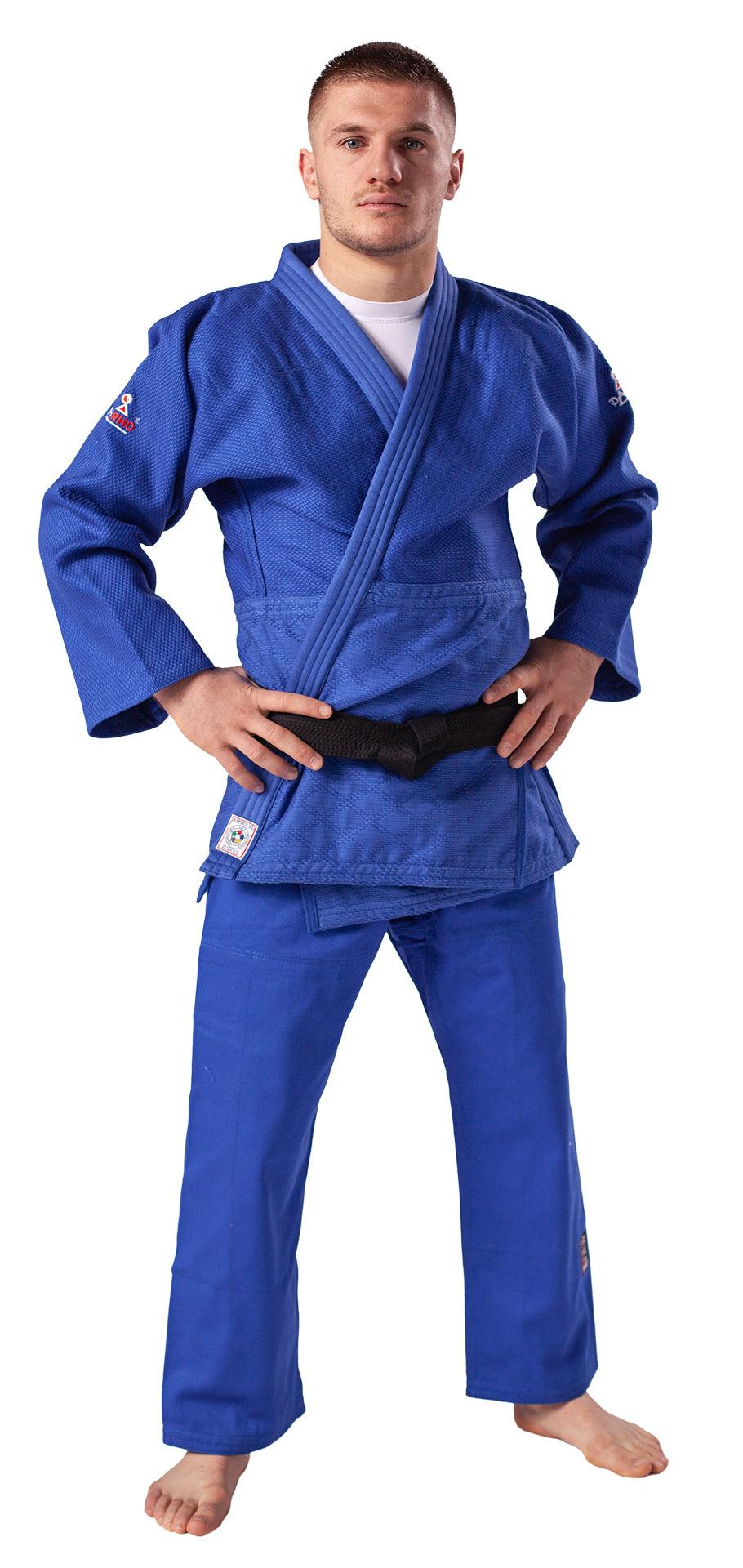 Judoanzug DanRho® Ultimate 750 IJF, Wettkampfanzug 150-190 S/M weiß/blau