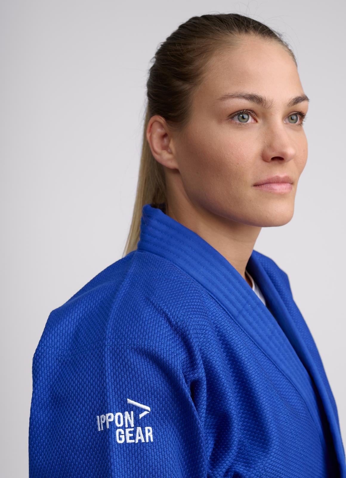 Judoanzug Ippon Gear® Basic 2 weiß/blau 130-200 Perfekter Allrounder