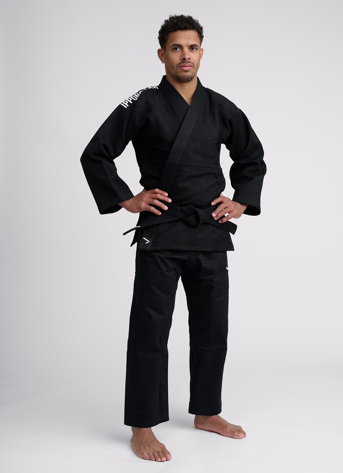 Judojacke Ippon Gear® Fighter 2 weiß/blau/schwarz/slim 140-200
