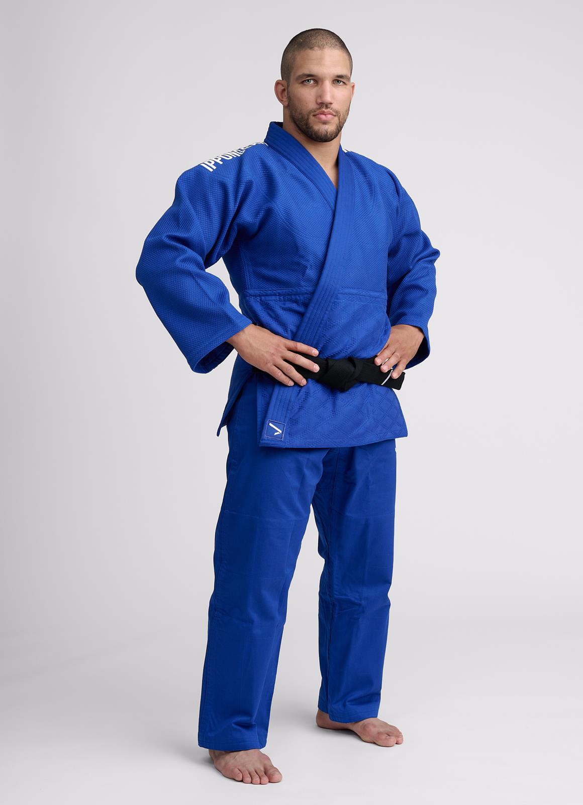 Judojacke Ippon Gear® Fighter 2 weiß/blau/schwarz/slim 140-200