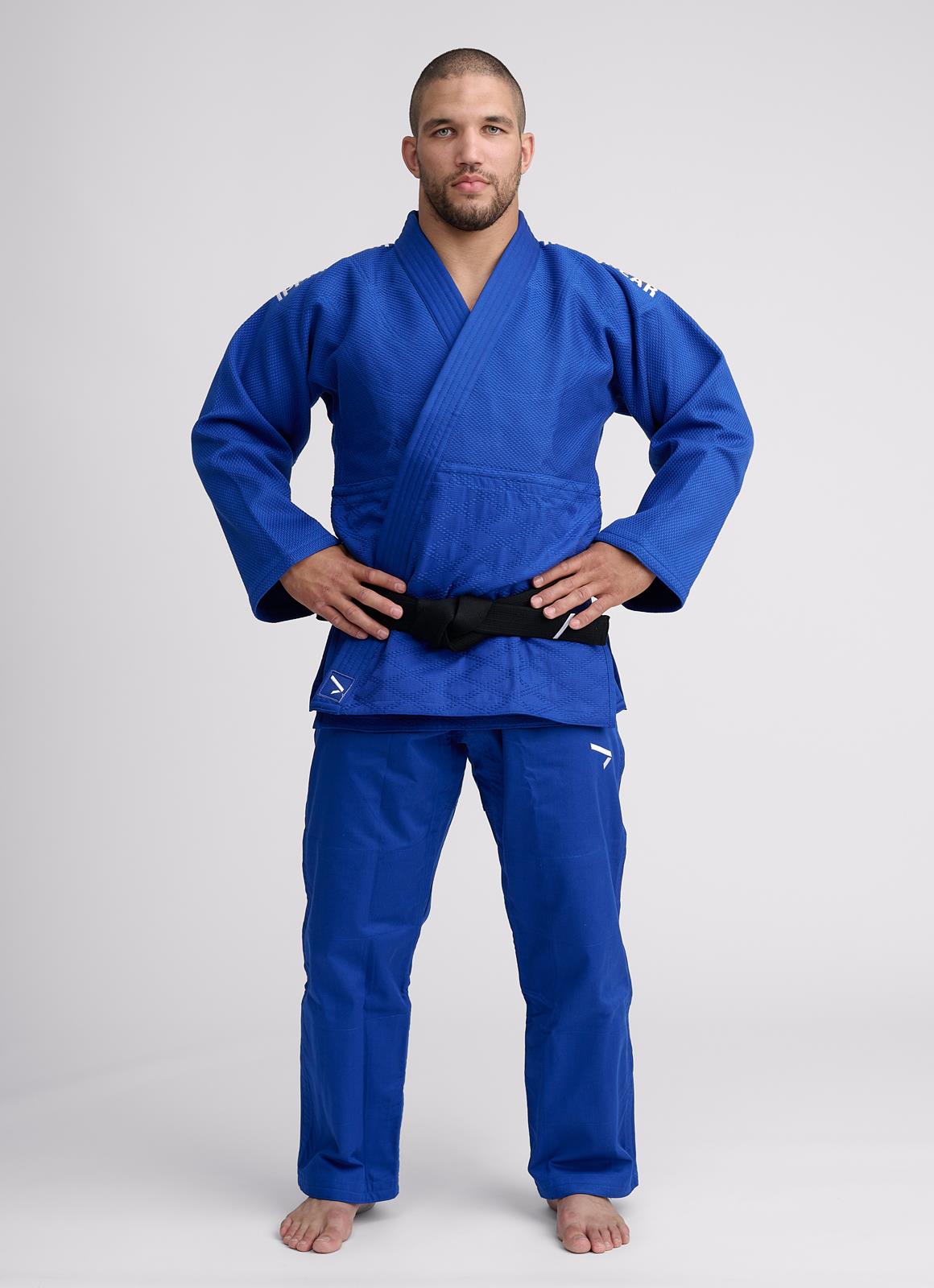 Judojacke Ippon Gear® Fighter 2 weiß/blau/schwarz/slim 140-200