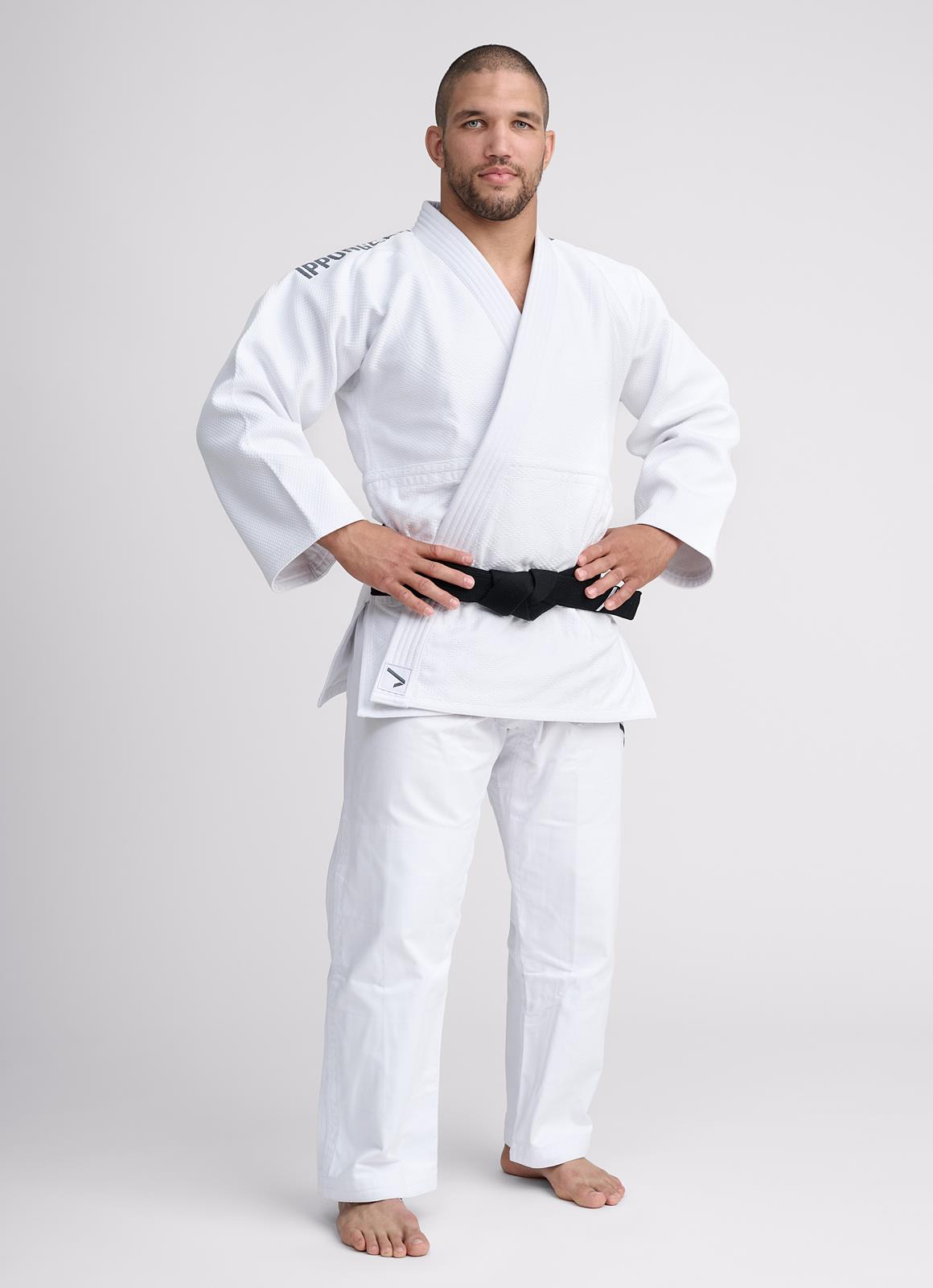 Judojacke Ippon Gear® Fighter 2 weiß/blau/schwarz/slim 140-200