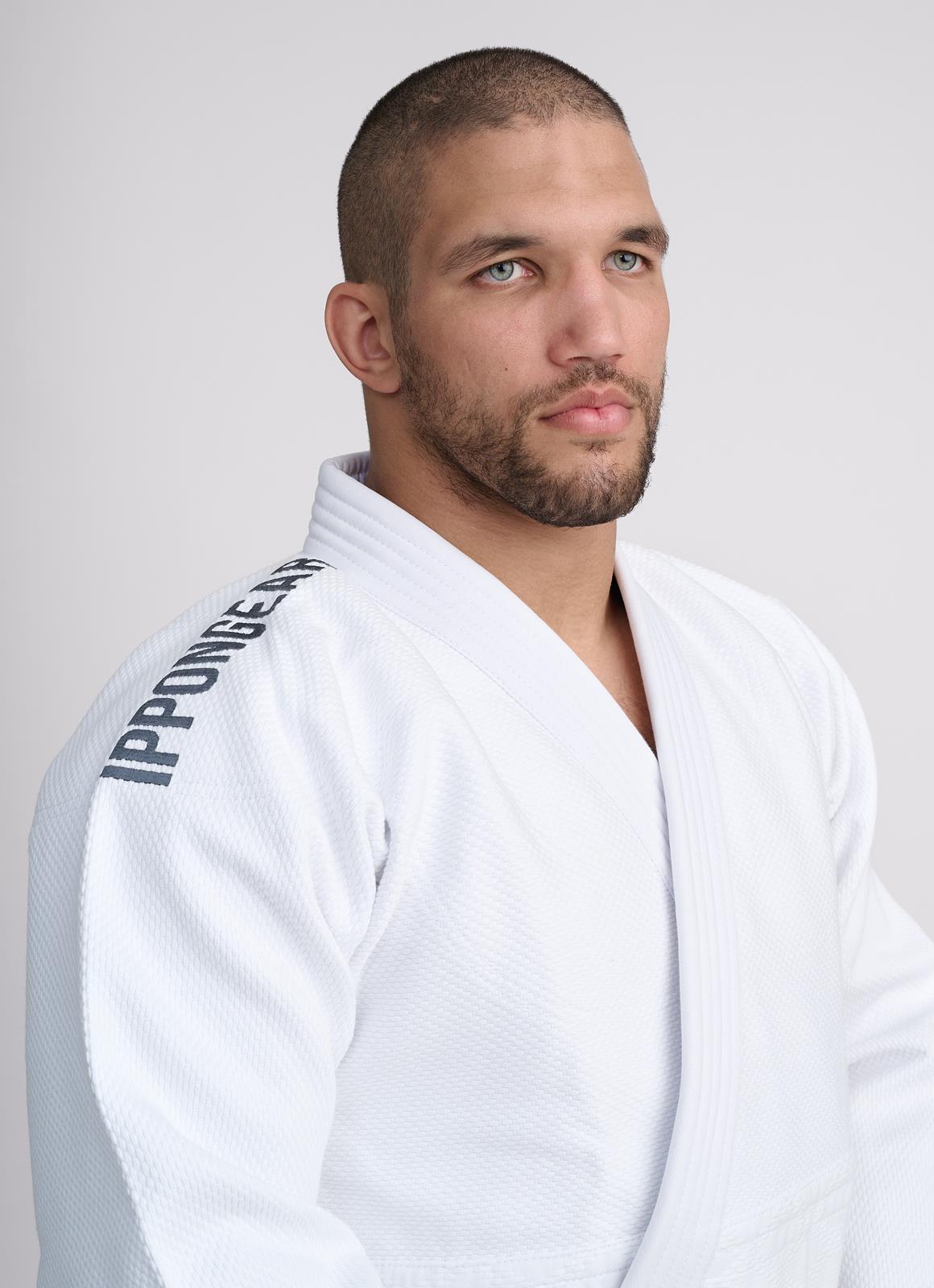 Judojacke Ippon Gear® Fighter 2 weiß/blau/schwarz/slim 140-200