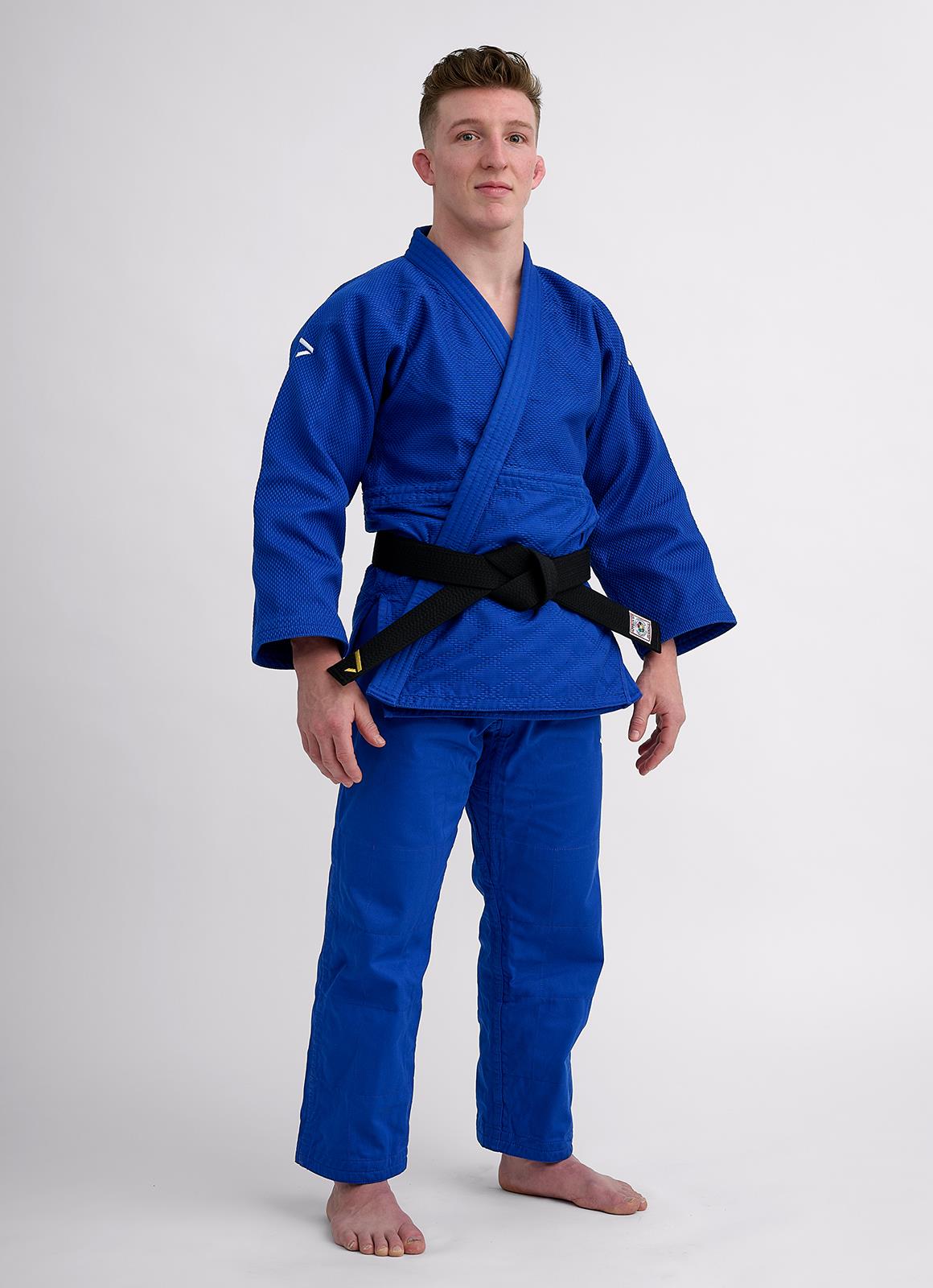 Judojacke Ippon Gear ® Ultralight weiß/blau/slim 130-190