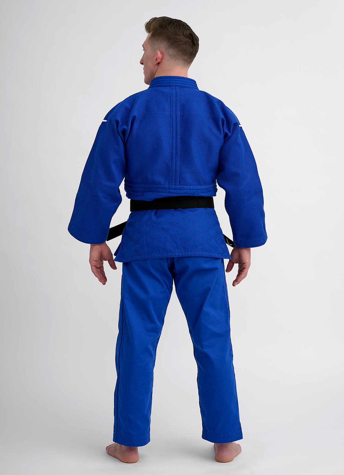 Judojacke Ippon Gear ® Ultralight weiß/blau/slim 130-190