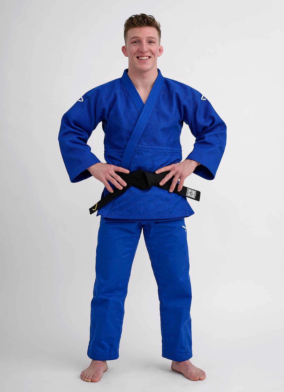 Judojacke Ippon Gear ® Ultralight weiß/blau/slim 130-190