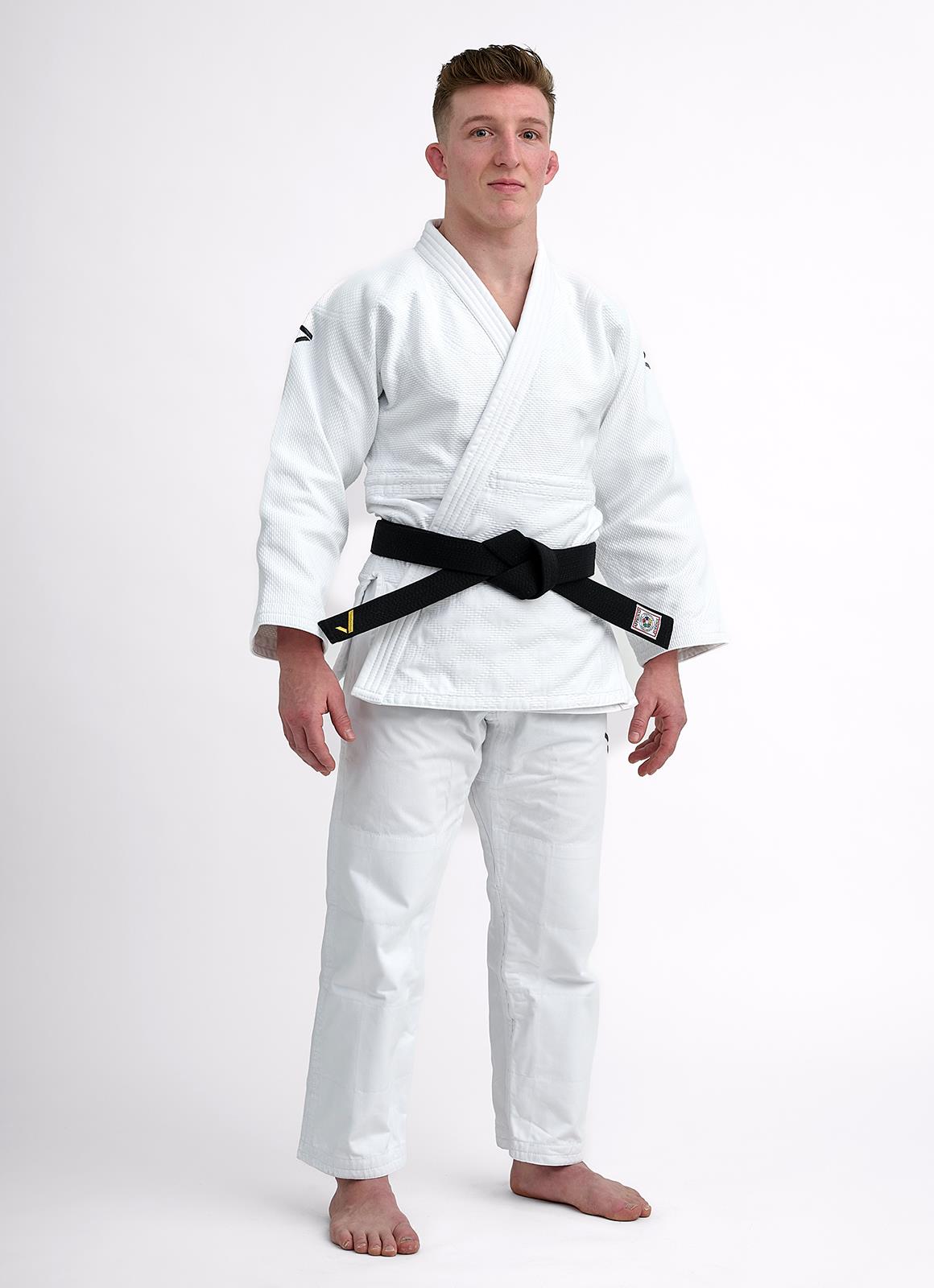 Judojacke Ippon Gear ® Ultralight weiß/blau/slim 130-190