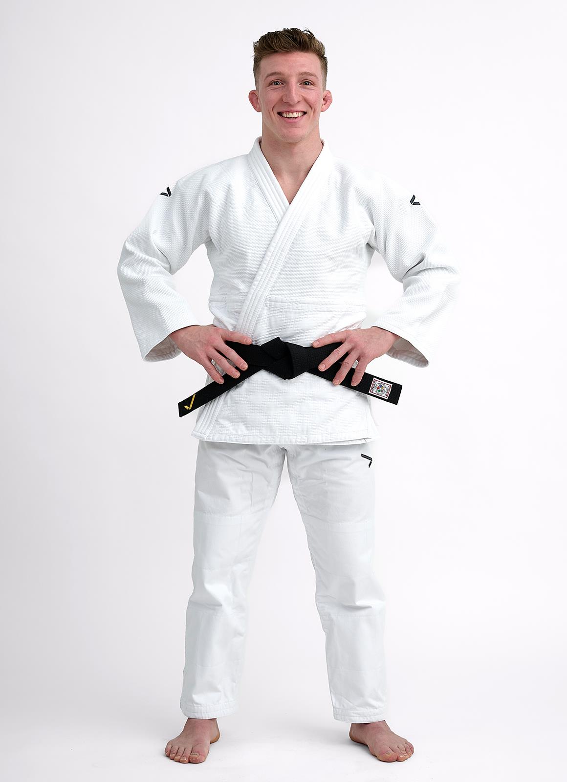 Judojacke Ippon Gear ® Ultralight weiß/blau/slim 130-190