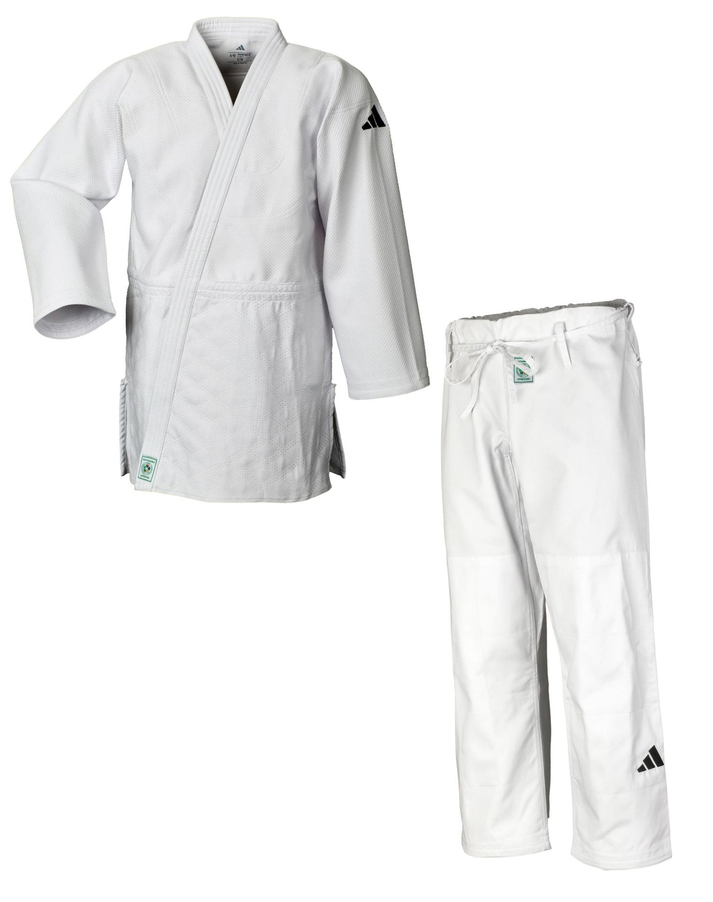 IJF Judoanzug adidas® Champion III Wettkampfanzug, weiß/blau 160-190 reg/slim
