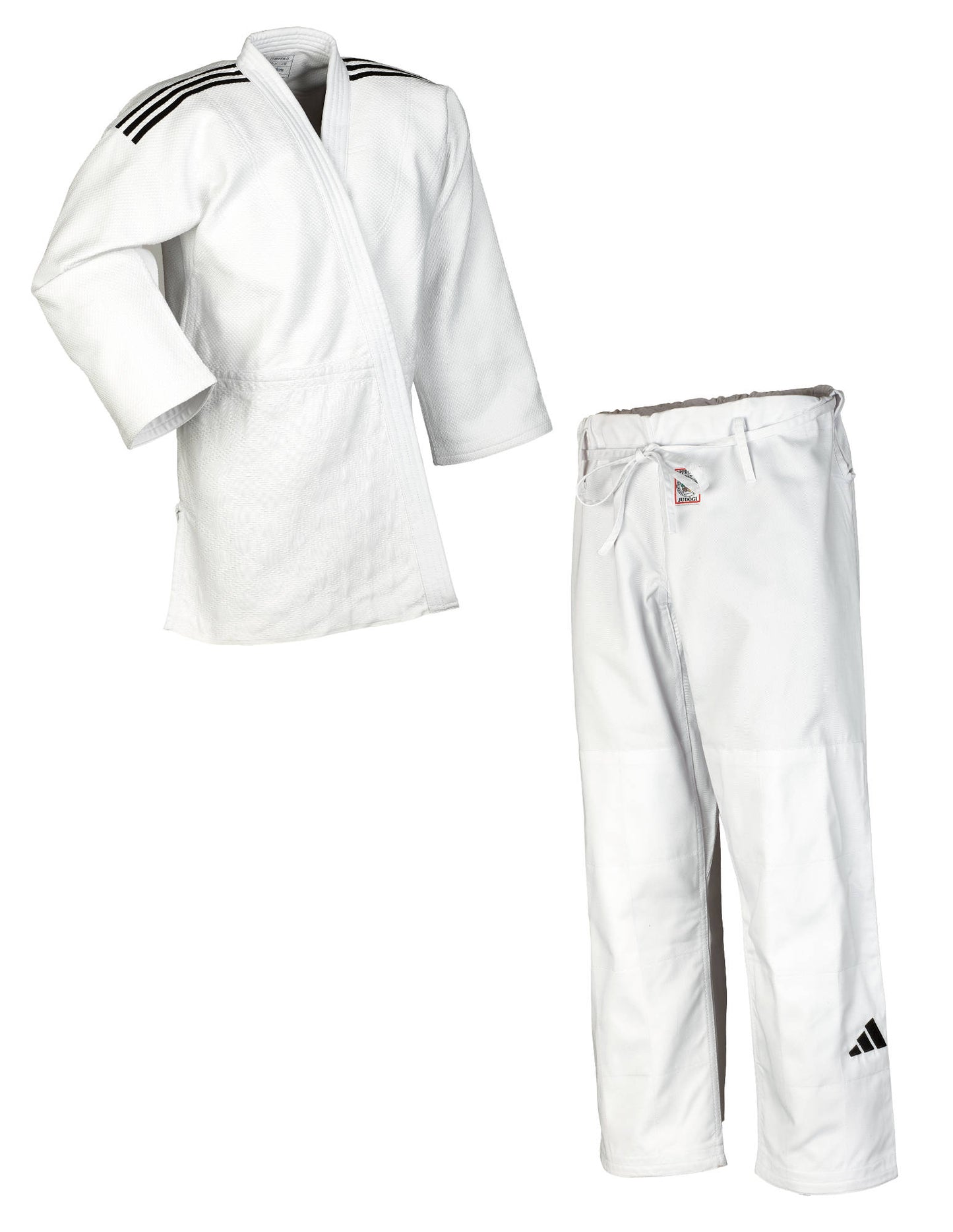 IJF Judoanzug adidas® Champion III Wettkampfanzug, weiß/blau 150-200 reg/slim