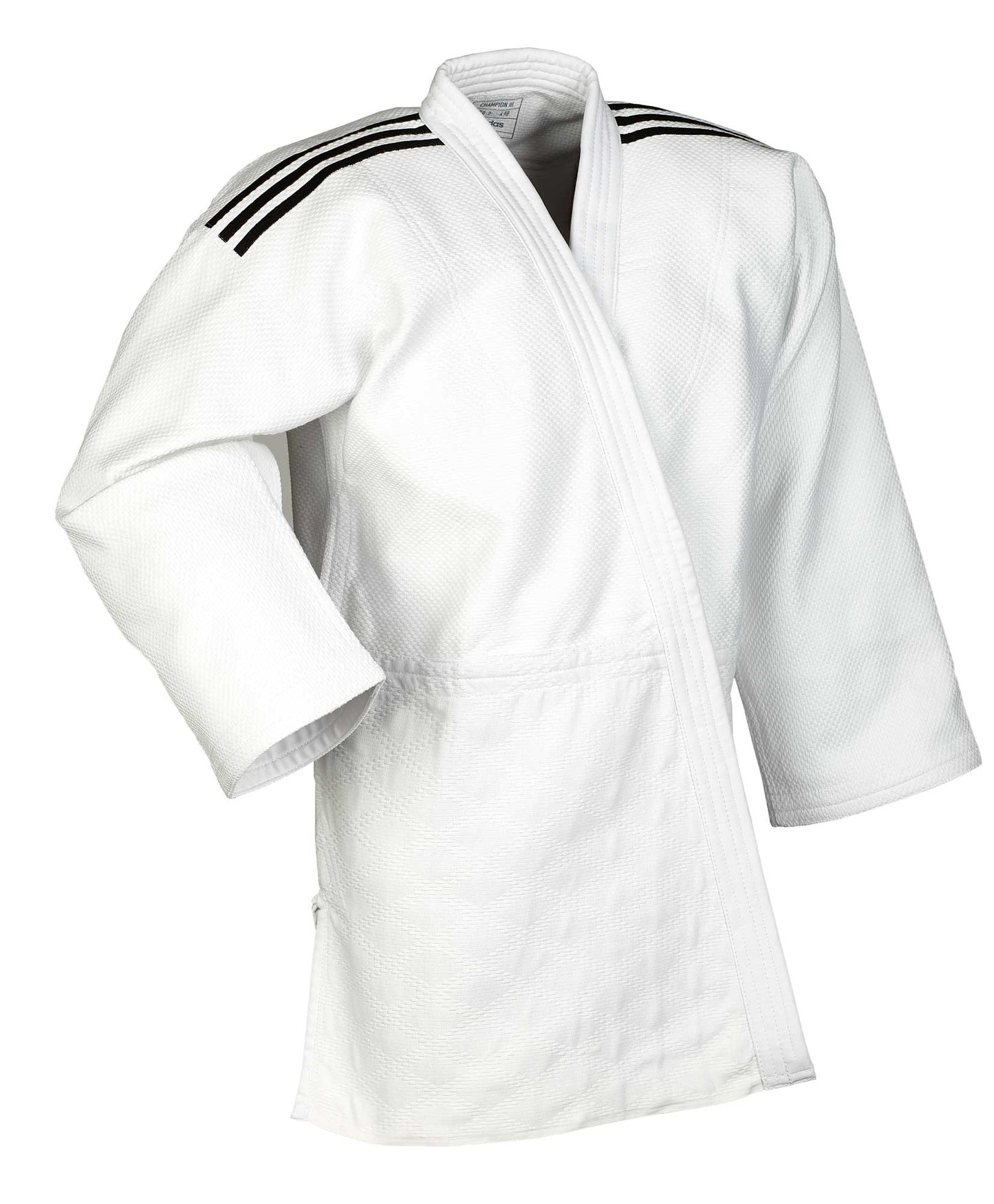IJF Judoanzug adidas® Champion III Wettkampfanzug, weiß/blau 150-200 reg/slim