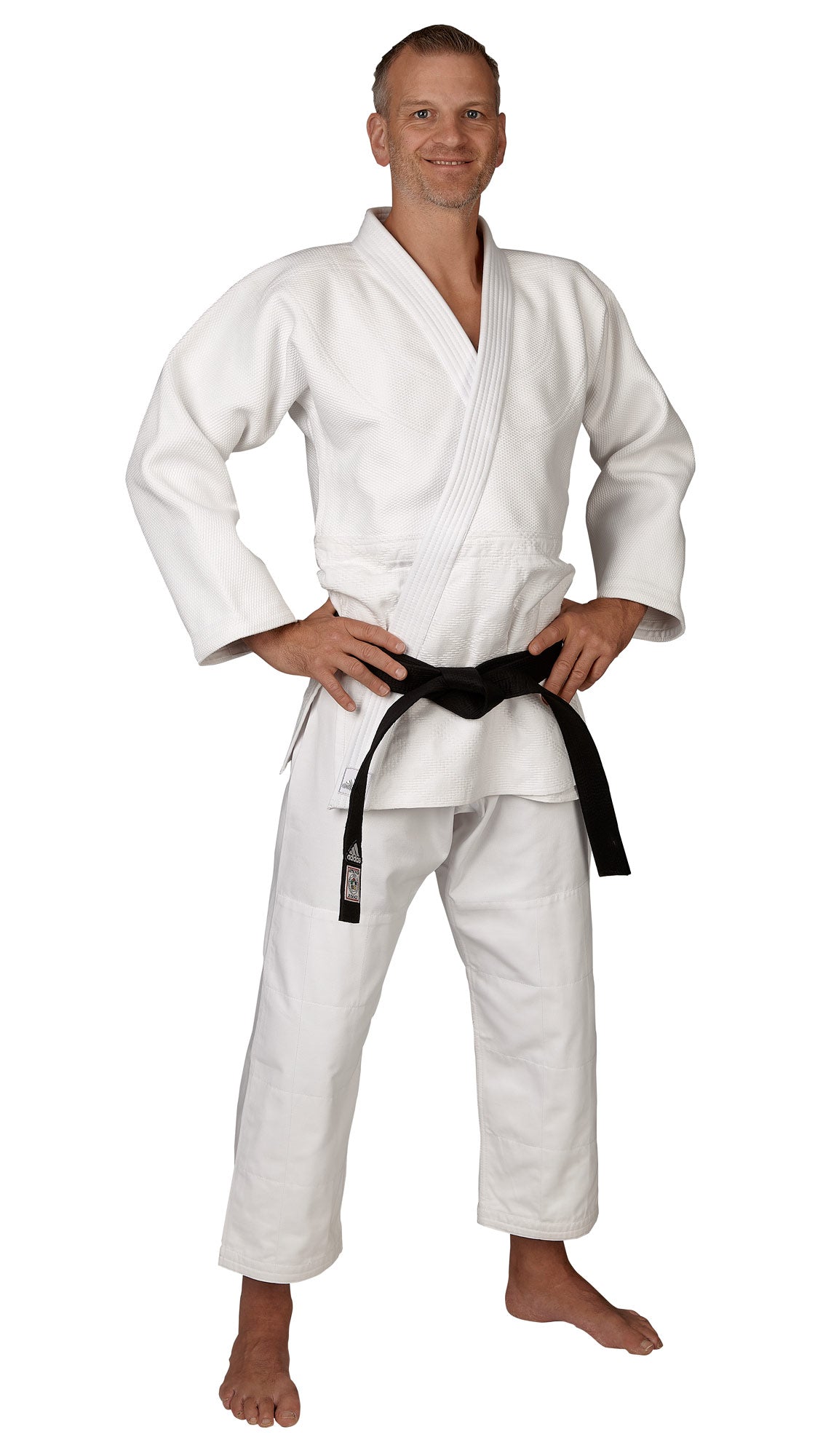 Judoanzug adidas® J990S Millenium weiß / blau, extra fester Stoff 990 gr./m² 160-200