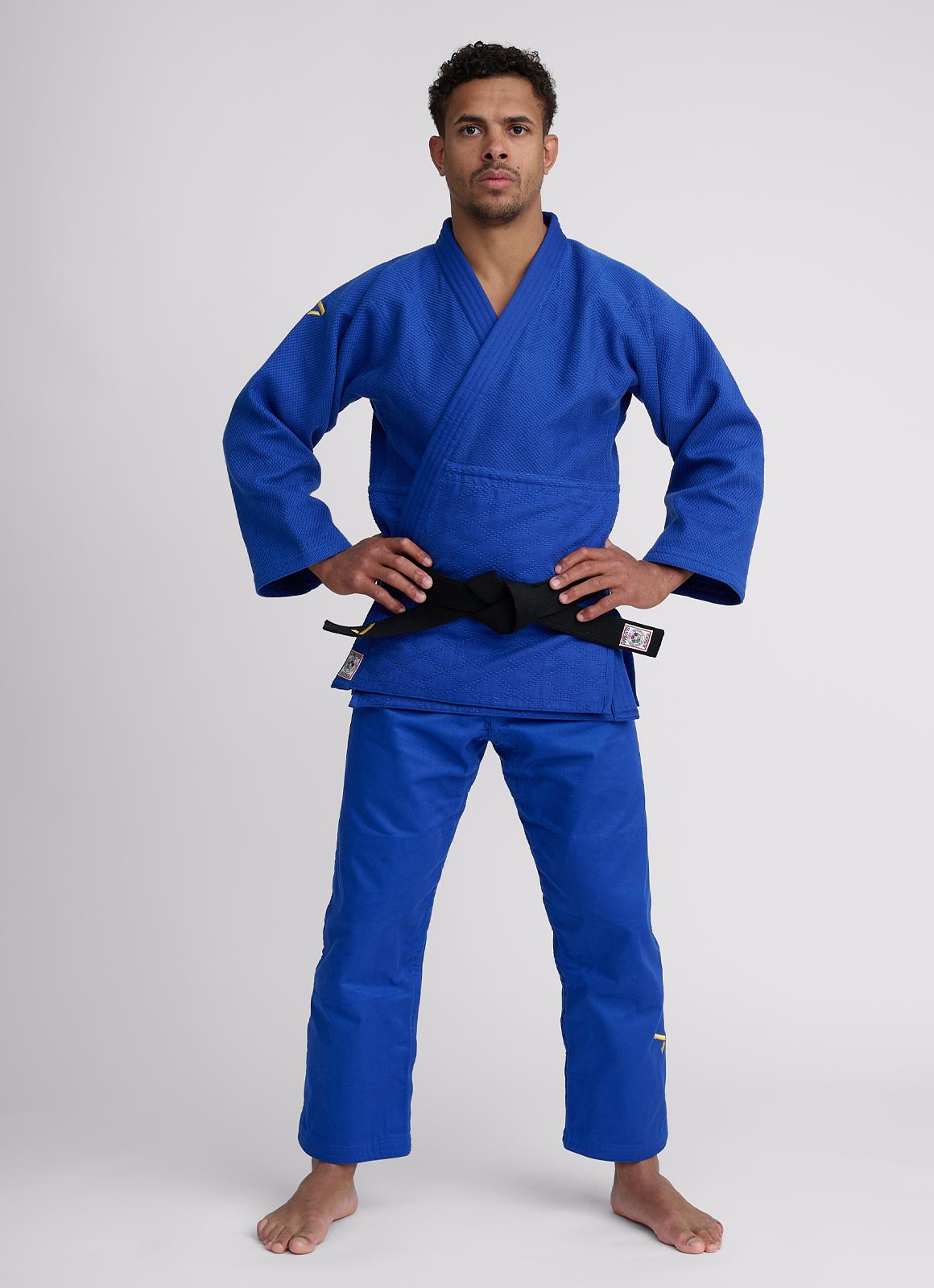 Judojacke IJF Ippon Gear® Olympic 2 weiß/blau/slim/ 145-200