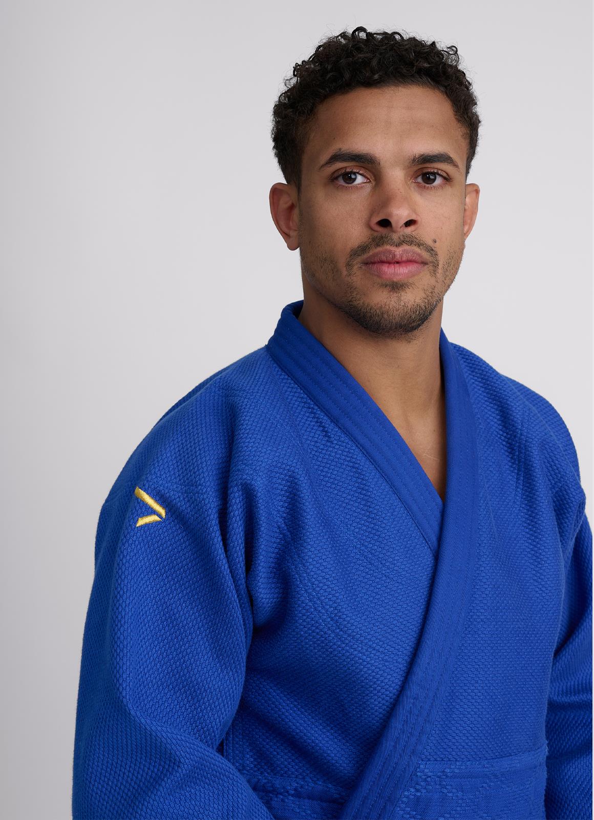 Judojacke IJF Ippon Gear® Olympic 2 weiß/blau/slim/ 145-200