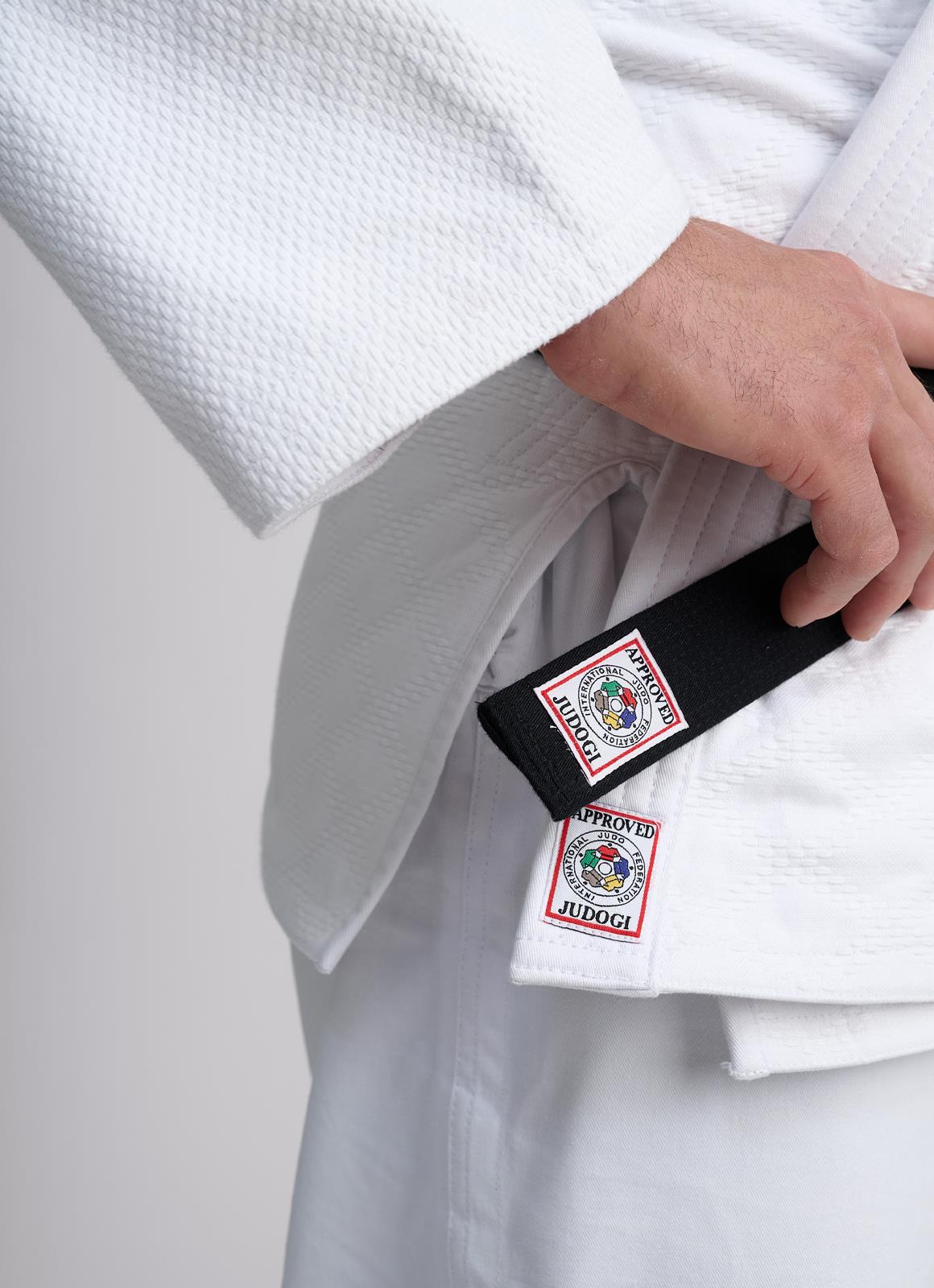 Judojacke IJF Ippon Gear® Olympic 2 weiß/blau/slim/ 145-200