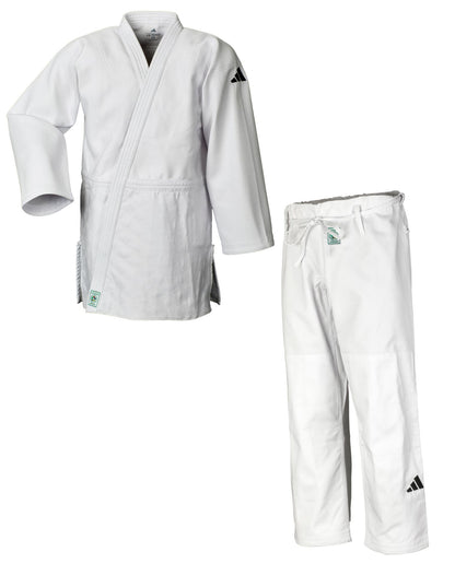 IJF Judoanzug  adidas® Champion III  Wettkampfanzug, weiß/blau 160-190 reg/slim