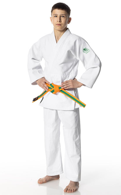 Judoanzug Dax®  Kids, 450 g/m², top Einsteigeranzug, hohe Qualität, 120-180, weiß/blau