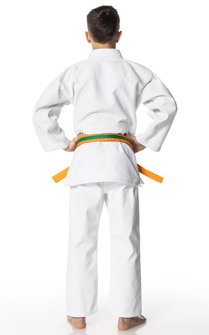 Judoanzug Dax®  Kids, 450 g/m², top Einsteigeranzug, hohe Qualität, 120-180, weiß/blau